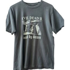 Evil Dead II Middle of Beyond Dead by Dawn Horror Graphic T- Shirt Grey Mens M